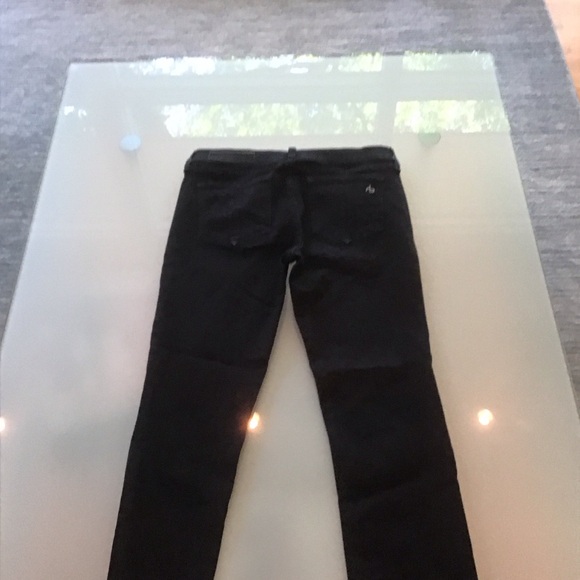 Rag & Bone Jeans Denim Black Coal Stiletto Boot Cut Cropped Raw Hem 25 - Picture 3 of 6